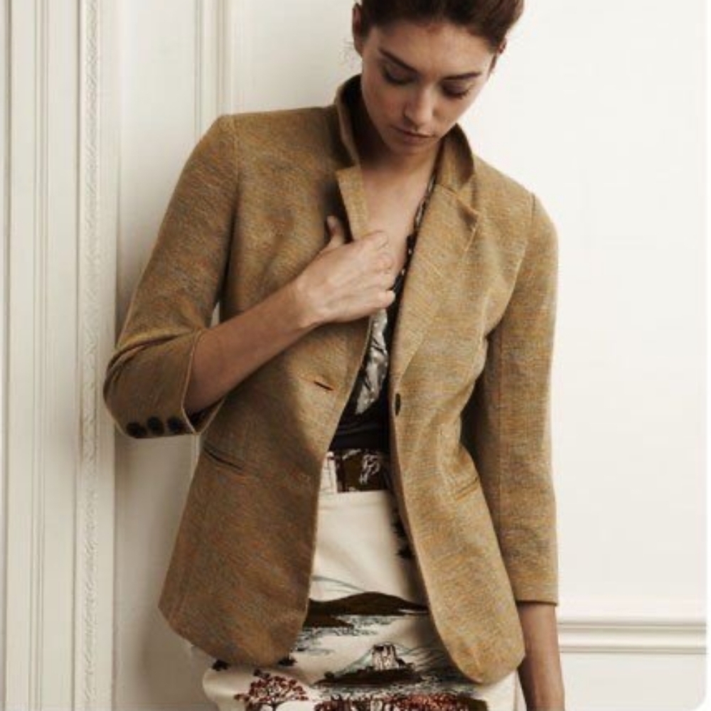 Anthropologie Cartonnier Yellow Jaune Mot‎ Blazer